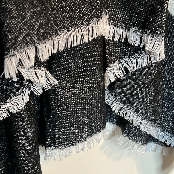 Striped Sweater Wrap Poncho - Picture 3 of 5